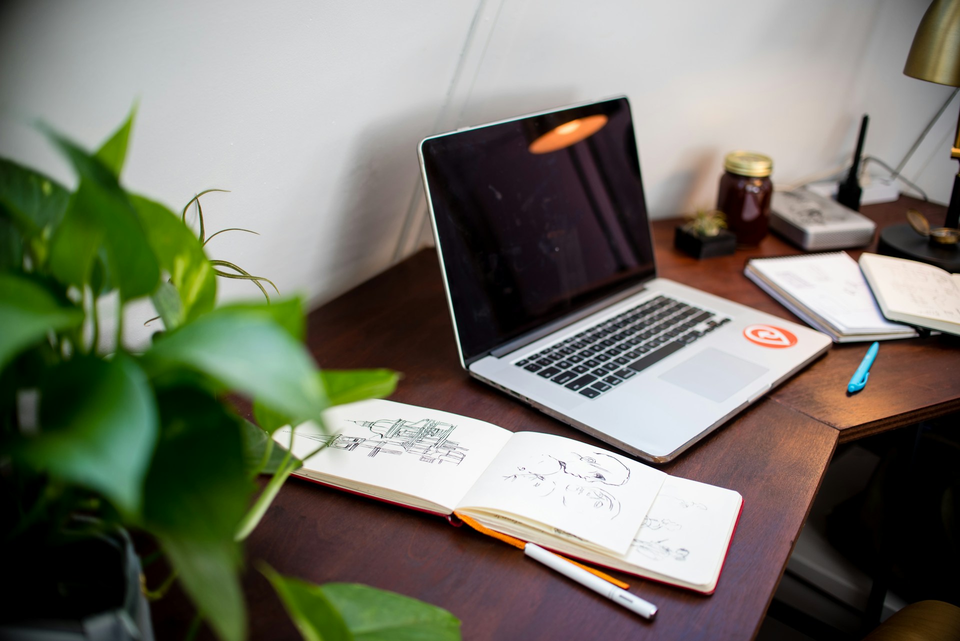 Laptop on desk